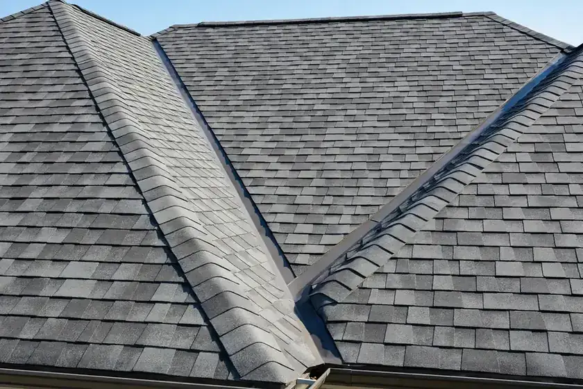 Well-maintained roof with clean shingles after maintenance